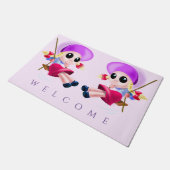 Happy Swinging Girl Doormat Fußmatte (Schrägansicht)