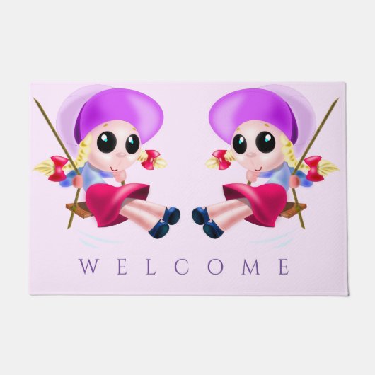 Happy Swinging Girl Doormat Fußmatte (Vorderseite)