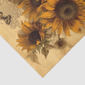 Happy Swirling Sunflowers, Butterflies and Script Seidenpapier (Ausschnitt)