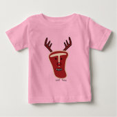 Happy T-Bone Steak Rentier rote Nase Weihnachten Baby T-shirt (Vorderseite)