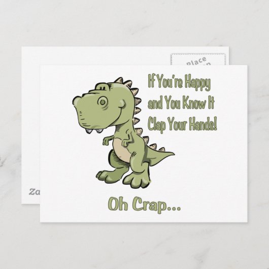 Happy T-Rex Postkarte (Vorne/Hinten)