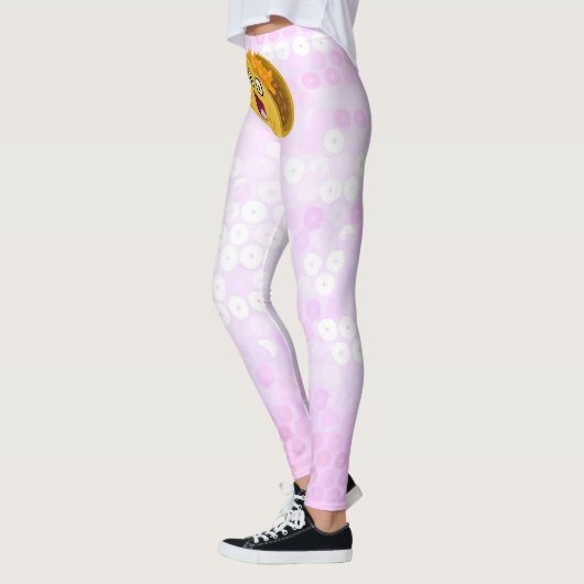 Happy taco auf rosa Imitate sequenzieren Muster Leggings (Links)