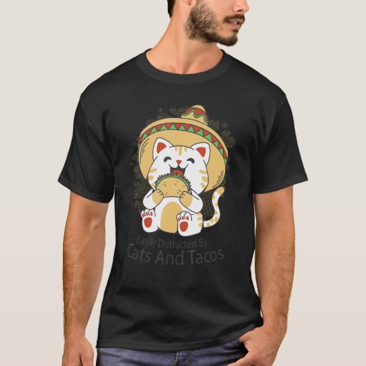Happy Taco Cat Tuesday with Sombrero T-Shirt (Vorderseite)