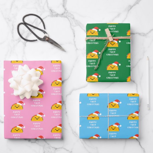 HAPPY TACO CHRISTMAS GESCHENKPAPIER SET (Vorderseite)