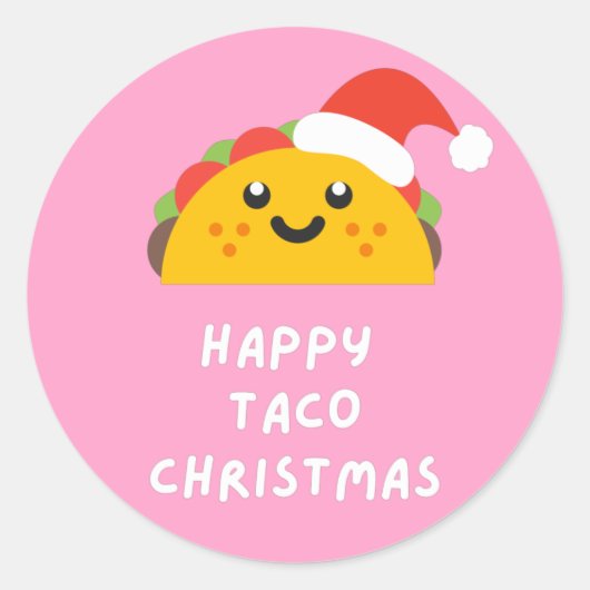 HAPPY TACO CHRISTMAS RUNDER AUFKLEBER (Vorderseite)