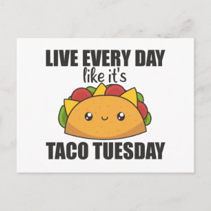 Happy Taco Dienstag - Mexican Food Postcard Postkarte
