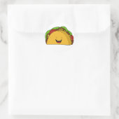 Happy Taco lächelnd Cartoon niedlich Runder Aufkleber (Tasche)