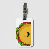 Happy Taco lächelnder Cartoon niedlich Gepäckanhänger (Vorderseite Vertikal)