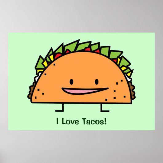 Happy Taco Mais Muschel Rindfleisch Salsa mexikani Poster (Vorne)