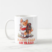 Happy Tails On Trails Funny Dog Trailing Camping L Kaffeetasse (Links)