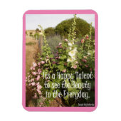 Happy Talent Pink Hollyhocks Hütte Garden Magnet (Vertikal)