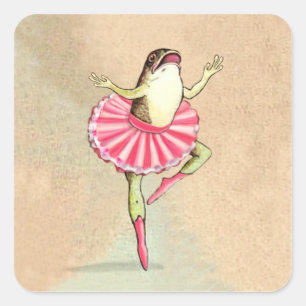 Happy Tancing Ballerina Frog Stickers