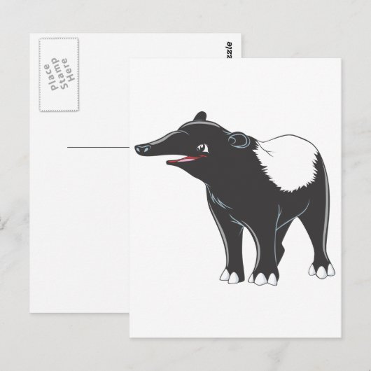 Happy Tapir Postkarte (Vorne/Hinten)