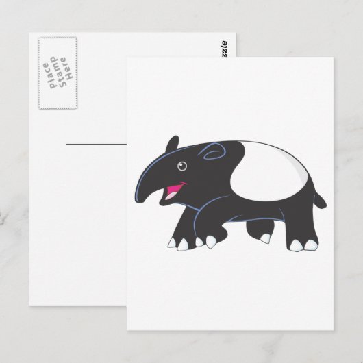 Happy Tapir Postkarte (Vorne/Hinten)