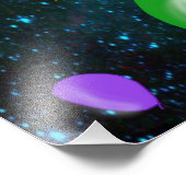 Happy Tardigrade schwebt durch Raum & Ballons Fotodruck (Ecke)