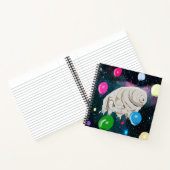 Happy Tardigrade schwebt durch Raum & Ballons Notizblock (Innenseite)