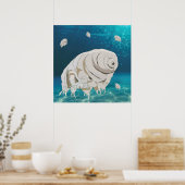 Happy Tardigrade schwimmt unter Wasser Poster (Küche)