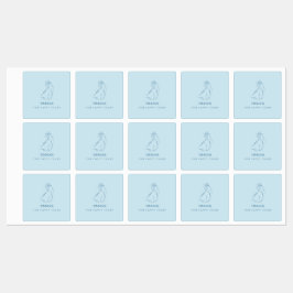 "Happy Tars" Blue Wedding Labels für Tissue Packs Etiketten