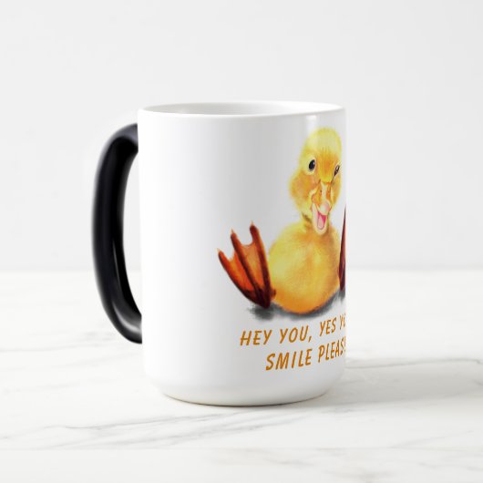 Happy Tasse Funny Yellow Duck - Custom Text (Vorderseite Links)