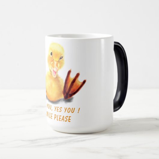 Happy Tasse Funny Yellow Duck - Custom Text (VorderseiteRechts)