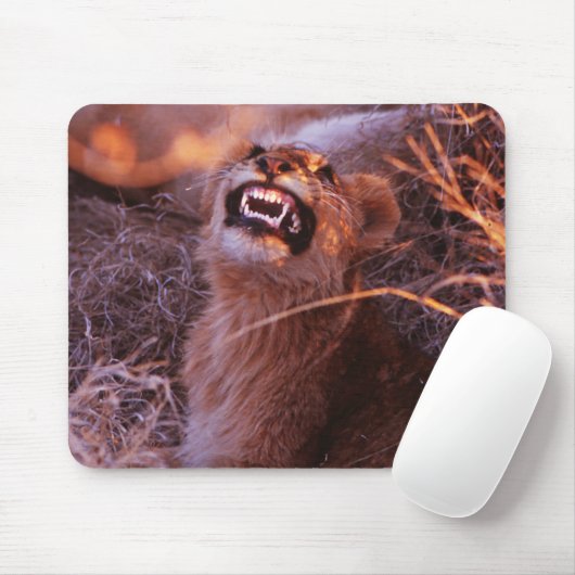 Happy Tau, Lächelnd Lion Cub Mousepad (Mit Mouse)