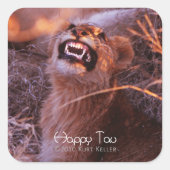 Happy Tau Quadratischer Aufkleber (Vorderseite)