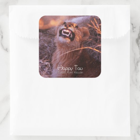 Happy Tau Quadratischer Aufkleber (Tasche)