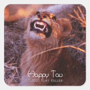 Happy Tau Quadratischer Aufkleber