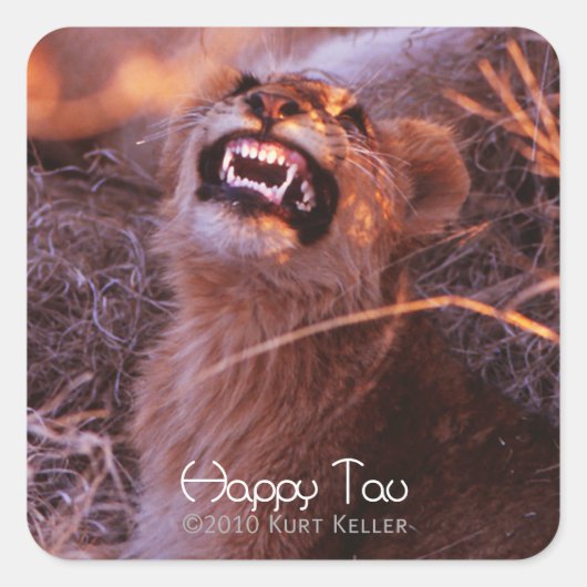Happy Tau Quadratischer Aufkleber (Vorderseite)
