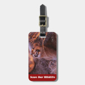 Happy Tau Rette unseren Wildlife Luggage Tag Gepäckanhänger (Vorderseite vertikal)