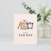 Happy Tax Day Postkarte (Stehend Vorderseite)