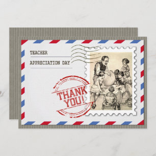 Happy Teacher Appreciation Day Vintag Art Card Einladung