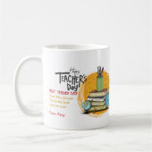 Happy Teacher Day Custom Foto Kaffeetasse (Links)