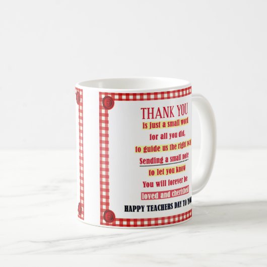 Happy Teacher Day für Sie Kaffeetasse (VorderseiteRechts)