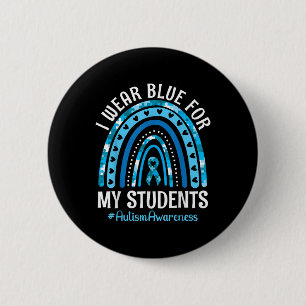 Happy Teacher Ich trage Blau für meine Schüler Aut Button