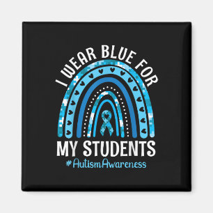 Happy Teacher Ich trage Blau für meine Schüler Aut Magnet