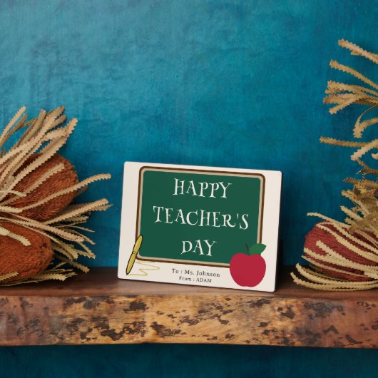 Happy Teacher’s Day – Modern Custom Name Plaque Fotoplatte (Seite)