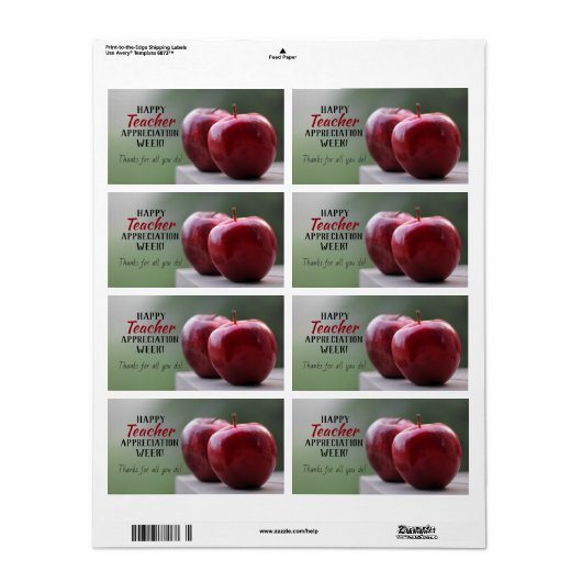 Happy Teacher Wertungswoche Geschenketiketten (Vorne)