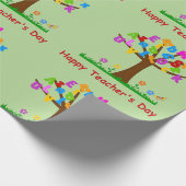 Happy Teachers Day Alphabet Tree Geschenkpapier (Ecke)