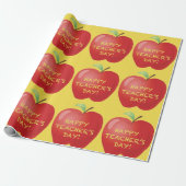 Happy Teachers Day Apple Geschenkpapier (Ungerollt)