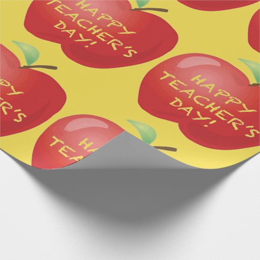 Happy Teachers Day Apple Geschenkpapier (Ecke)