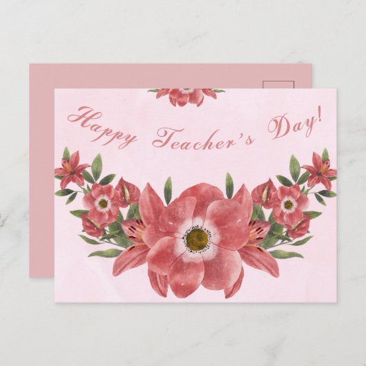 Happy Teachers Day Postkarte (Vorne/Hinten)