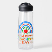 Happy Teachers Day Rainbow & Apple Trinkflasche (Vorne)