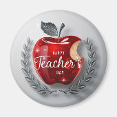 Happy Teachers Day Red Apple Magnet (Vorne)