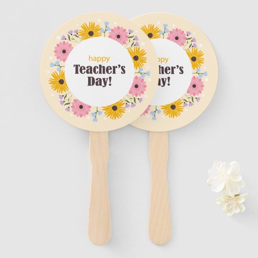 Happy Teacher's Day Wild Flowers Fächer (Vorne und Hinten)