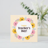 Happy Teacher's Day Wild Flowers Feiertagskarte (Stehend Vorderseite)