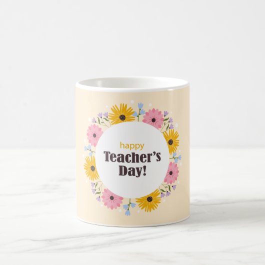 Happy Teacher's Day Wild Flowers Kaffeetasse (Mittel)