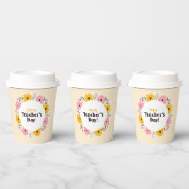 Happy Teacher's Day Wild Flowers Pappbecher