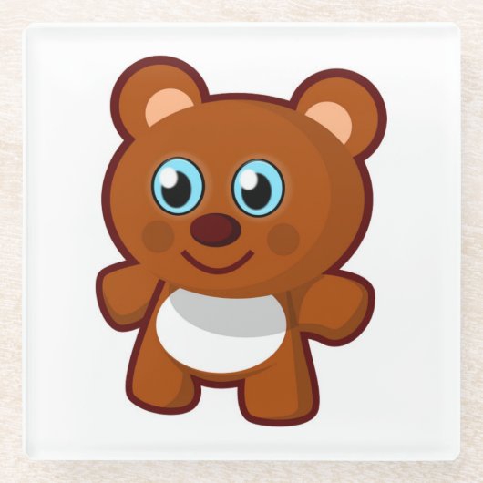 HAPPY TEDDY BEAR GLASUNTERSETZER (Vorderseite)