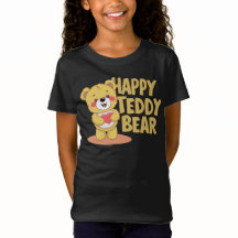 Happy Teddy Bear hält ein Herz